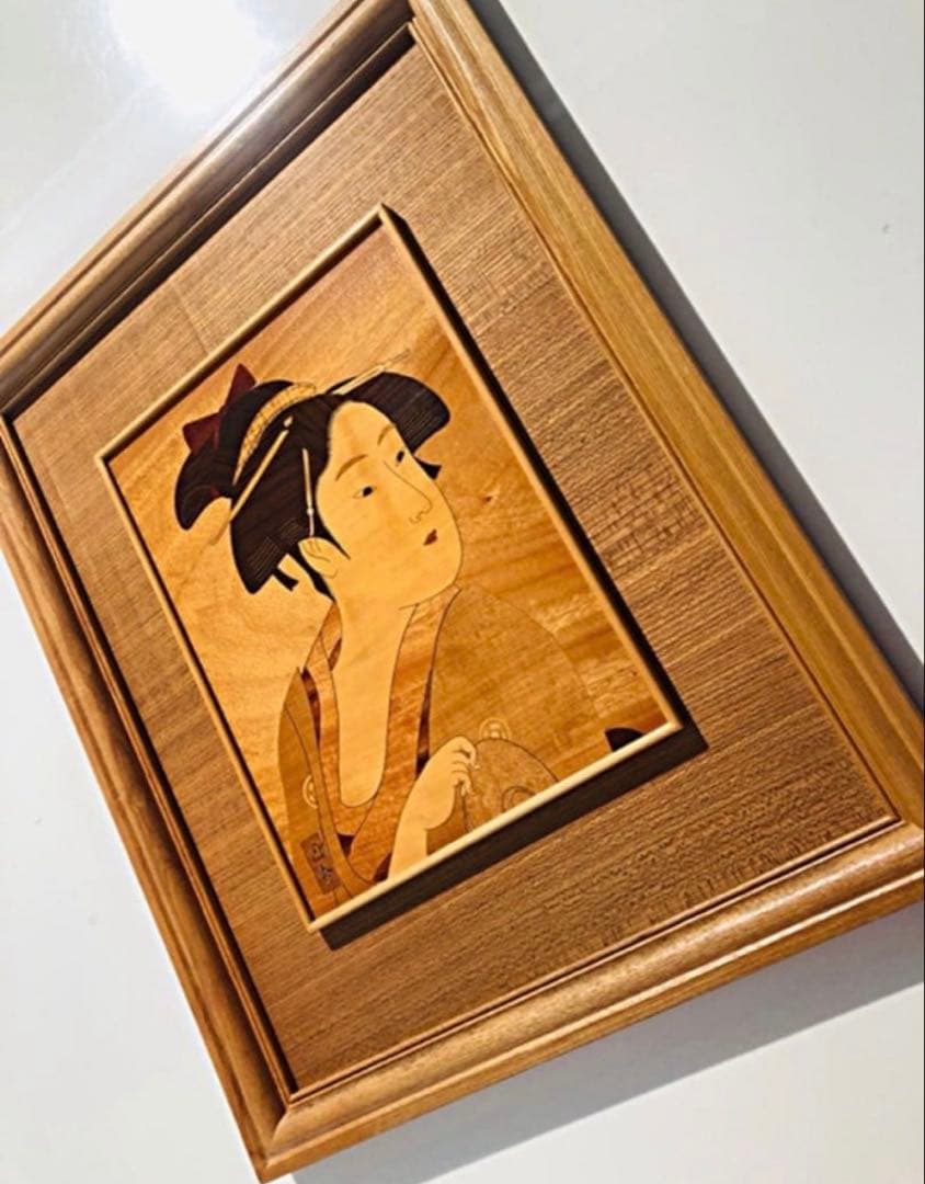 レトロ◆希少◆絵画◆木製 ◆歌舞伎⁉️女将⁉️かんざし/カンザシ／簪⁉️和装◆匠秀⁉️