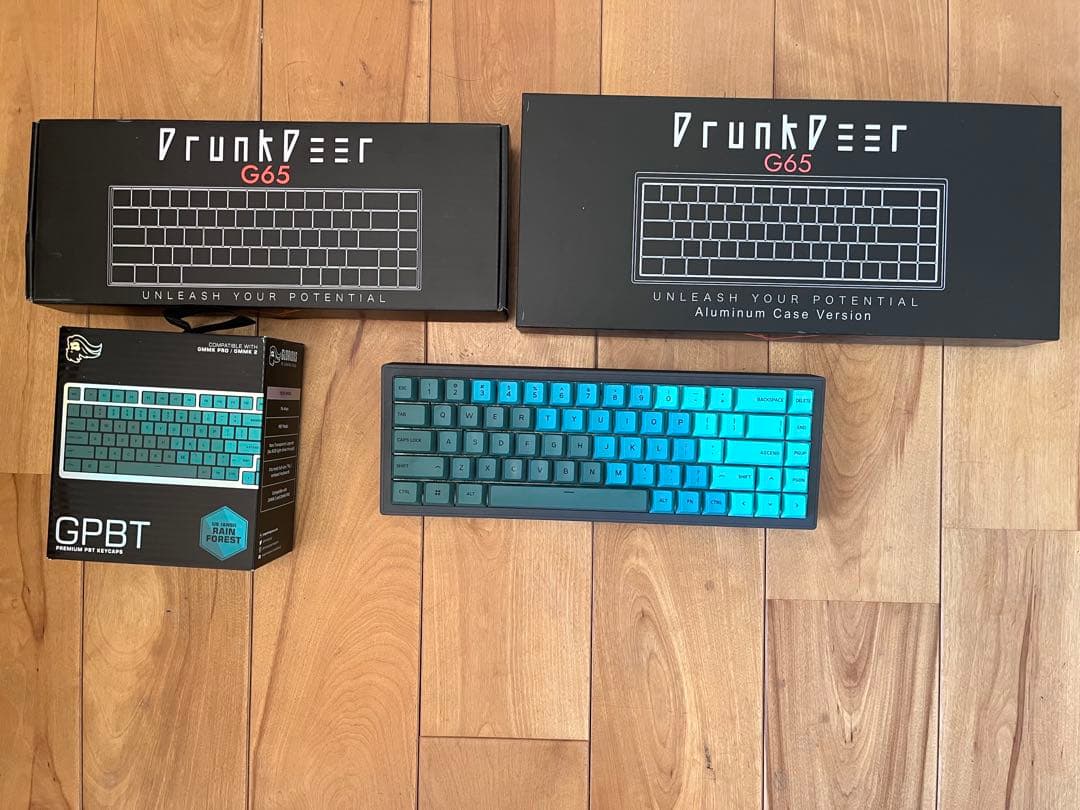 【ケース交換Lube済】DrunkdeerG65 + アルミケース+キーキャップ