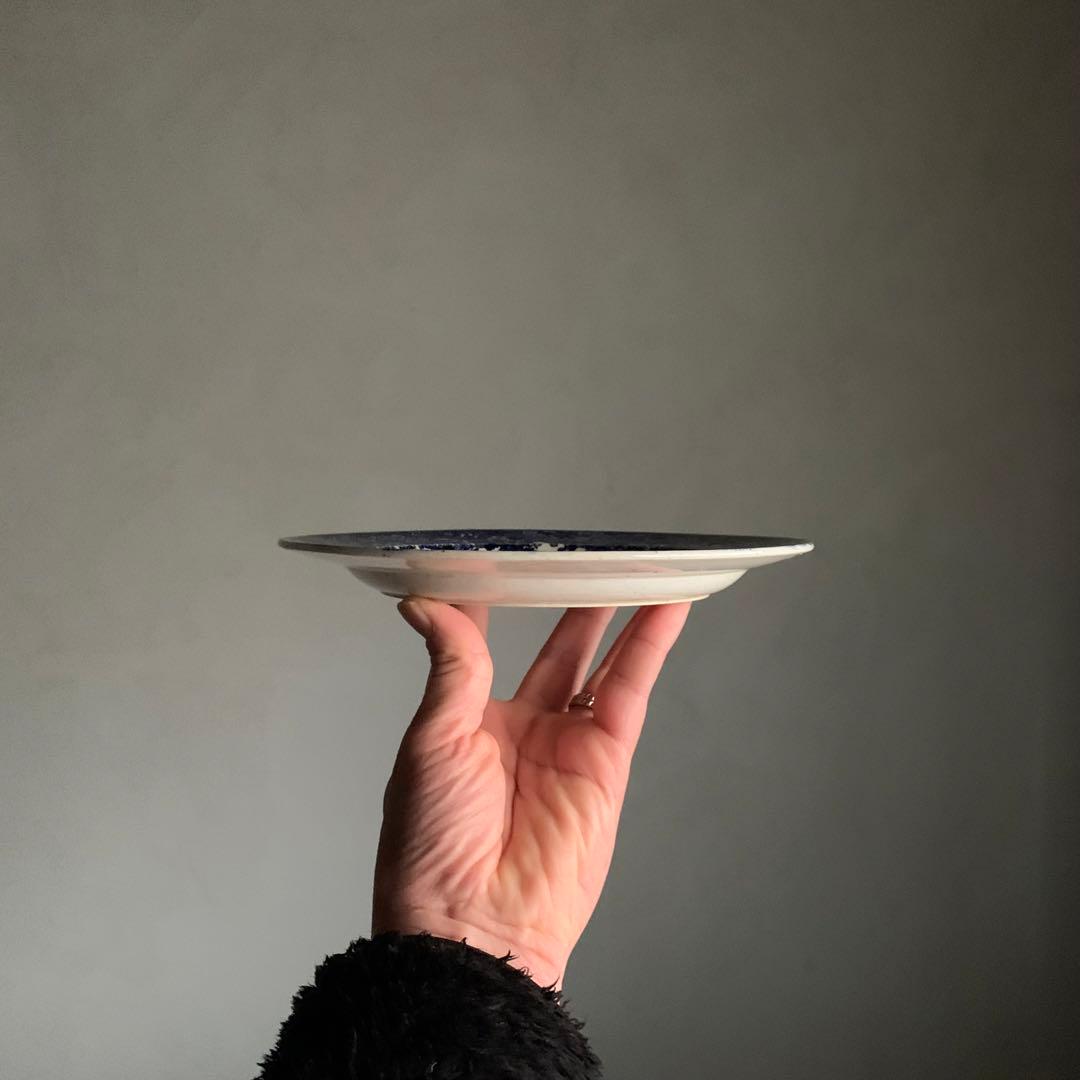 銅板転写 プレート 皿 中皿 古道具 アンティーク ブロカント