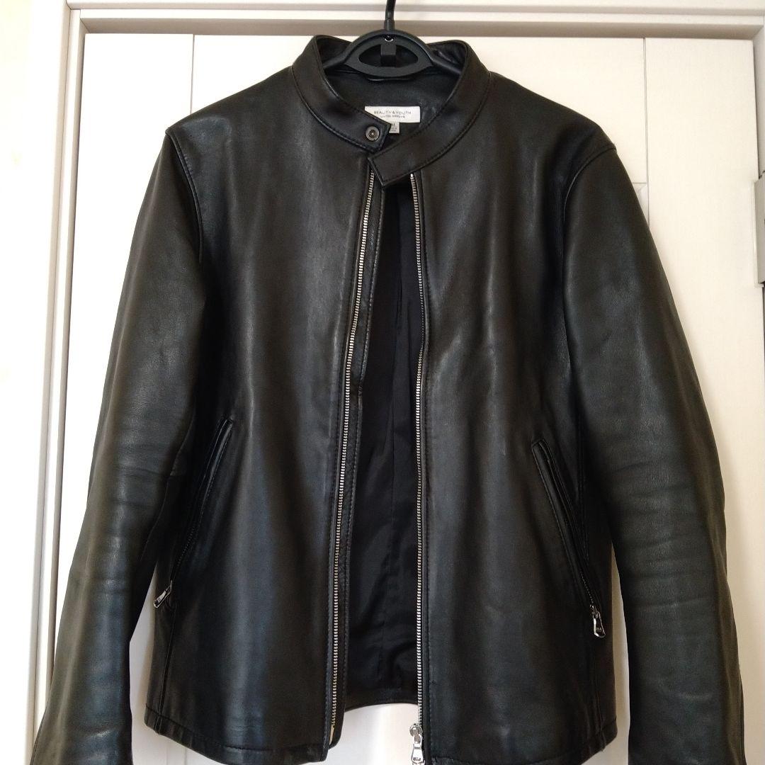 メンズ ユナイテッドアローズ 本革 レザージャケット 革ジャン ライダース
