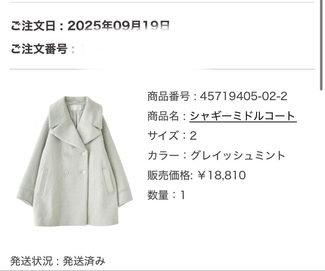 新品未使用品タグ付き　LILLIAN CARAT シャギーミドルコート