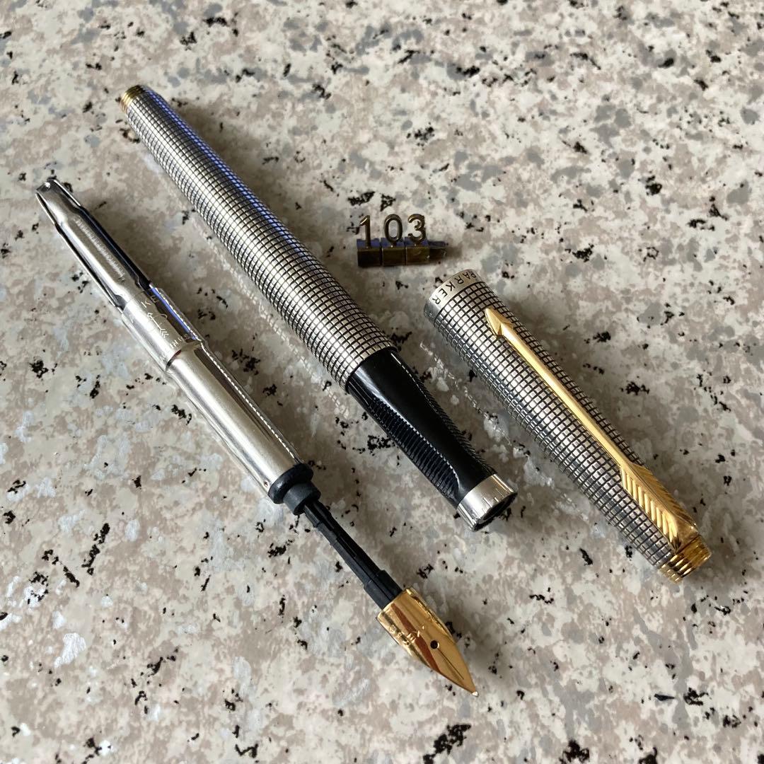 #103 オーバーホール済み 万年筆 PARKER パーカー 925 14k