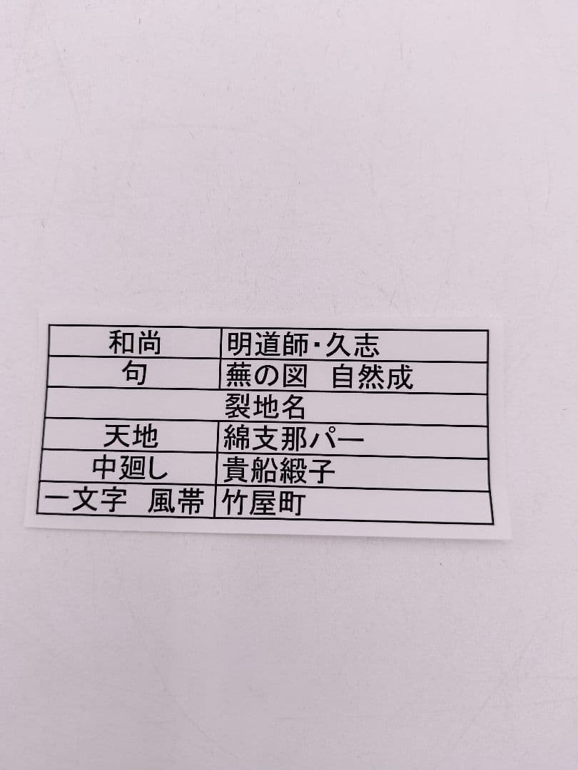 b958【新品・未使用】軸 横物 画賛 蕪の図 「自然成」戸上明道 木箱 茶道具