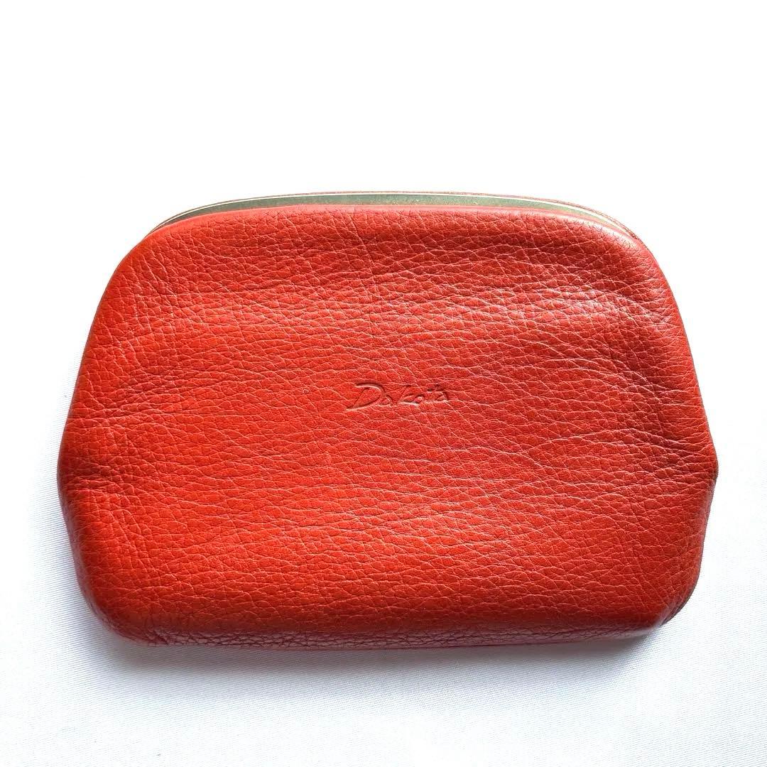 【新品同様】DAKOTA ダコタ グラツィア 天溝がま口 ケース オレンジ