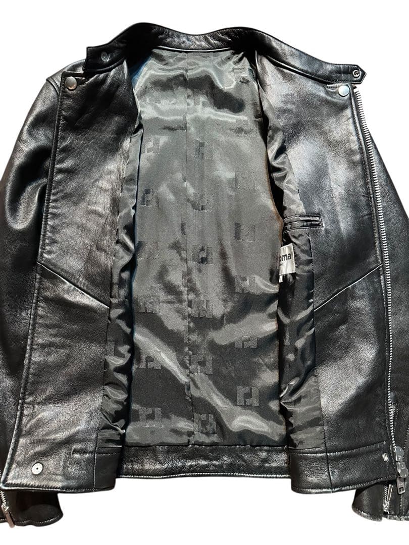 良品！手触り最高！高級レノマオム ラムレザーシングルライダース ジャケット M