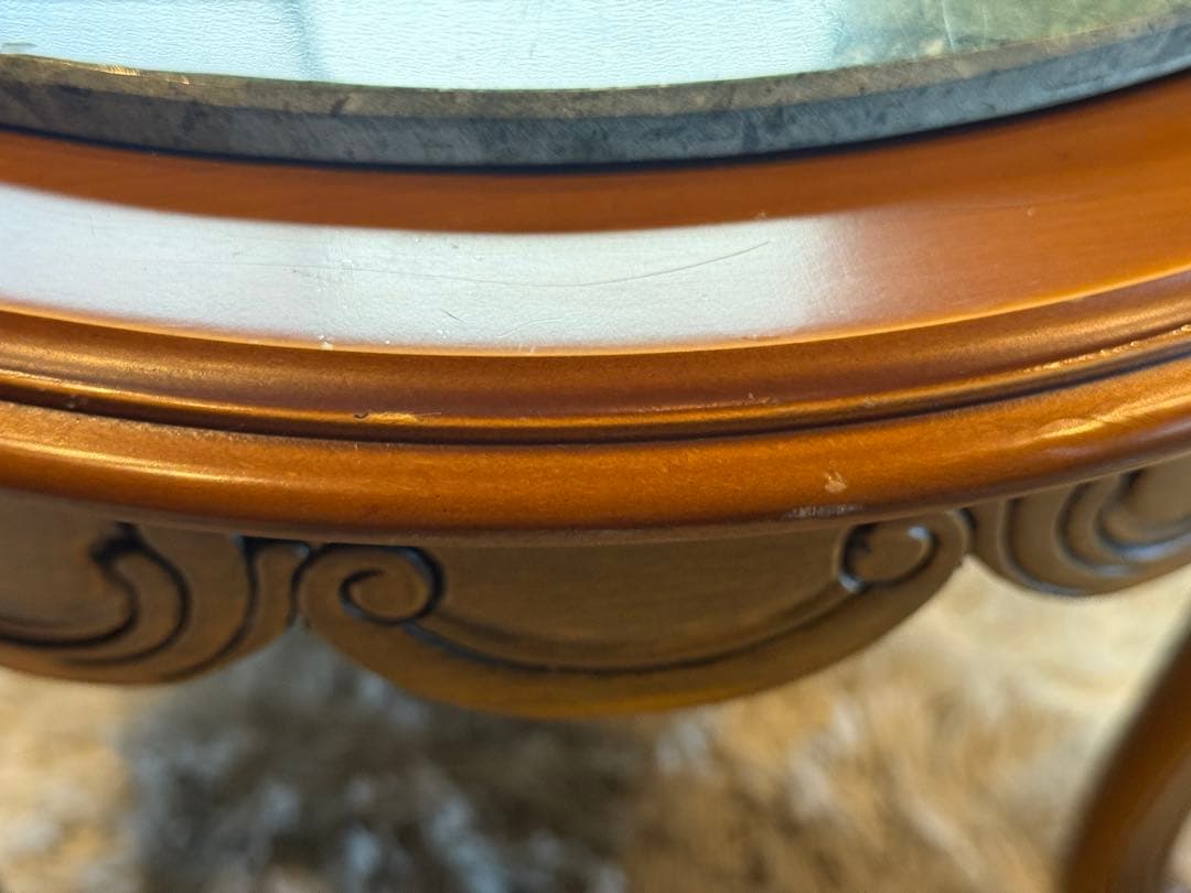 大理石　センターテーブル　ローテーブル　グリーン　クラシック　猫脚　アンティーク