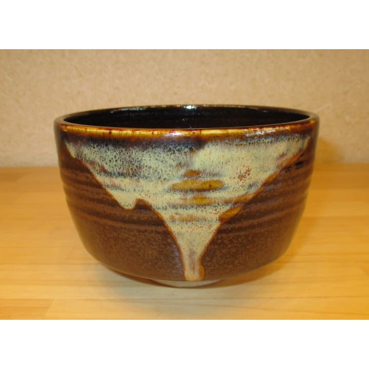 【逢絢亭】茶道具 茶碗 膳所焼 面取茶碗 陽炎園 岩崎新定