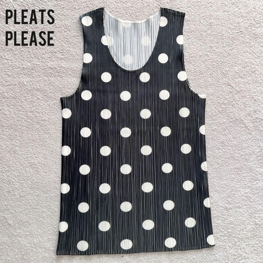 極美品✨PLEATS PLEASE イッセイミヤケ タンクトップ ドット