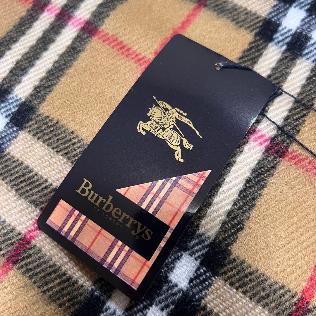 【タグ付未使用】バーバリー ノバチェック マフラー ラムウール 英国製 ベージュ