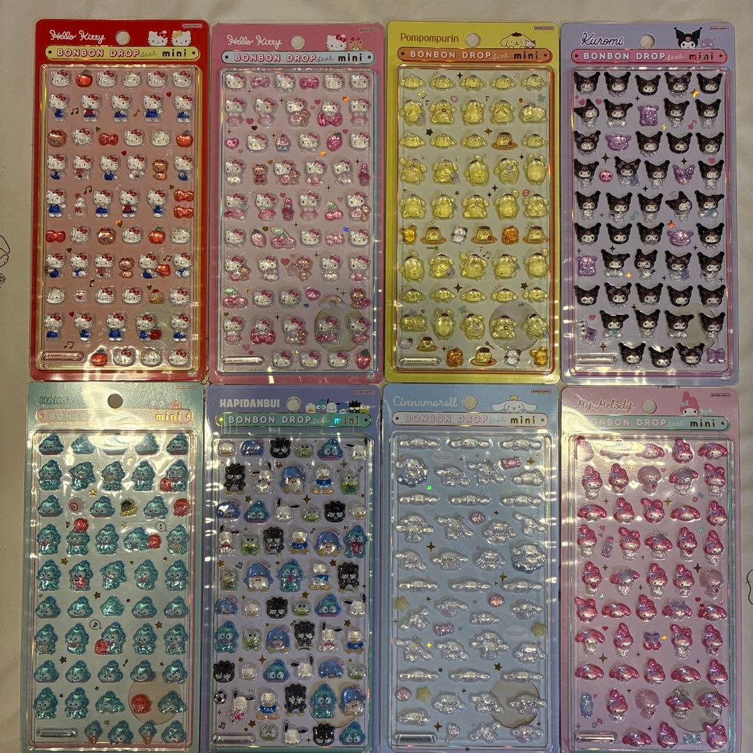 正規品　サンリオ ボンボンドロップシール ミニ 8点コンプリートセット
