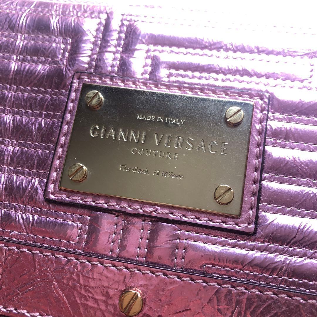 GIANNI VERSACE シャイニーピンク　クラッチ　ショルダー　バッグ