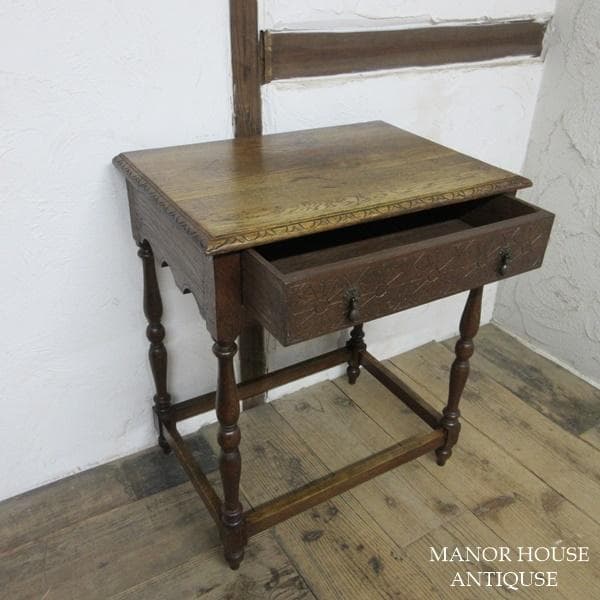 イギリス アンティーク 家具 ホールテーブル コンソール 花台 木製 6278d