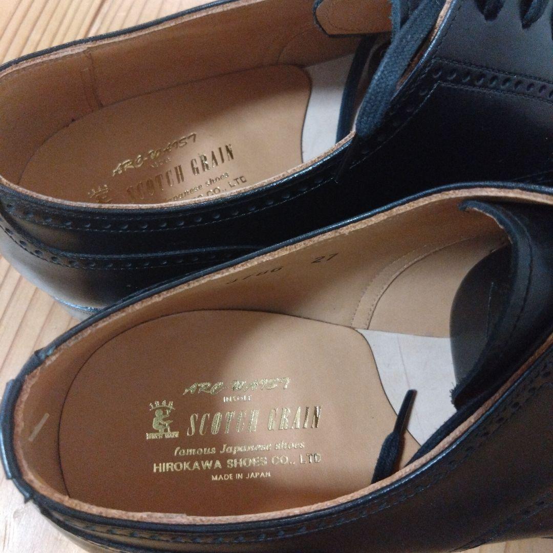 Hirokawa Shoes スコッチグレイン ブラックドレスシューズ