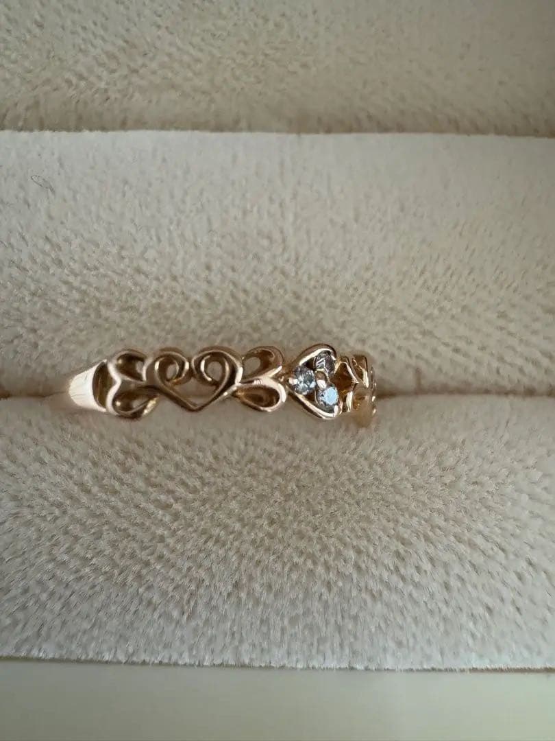 K18ダイヤモンドハートリング