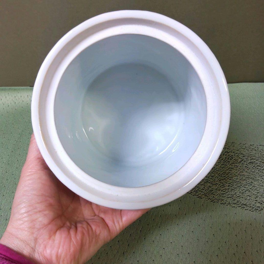 （823）✿特価★有田焼★喜兵衛窯作★青海波彫雲鶴絵水差【木箱入】破魔オマケ付