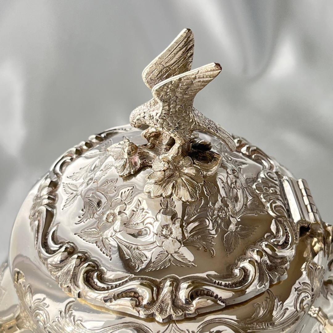 【英国 】 ファルコンとマスカロンのティーポット【シルバープレート】豪華！！