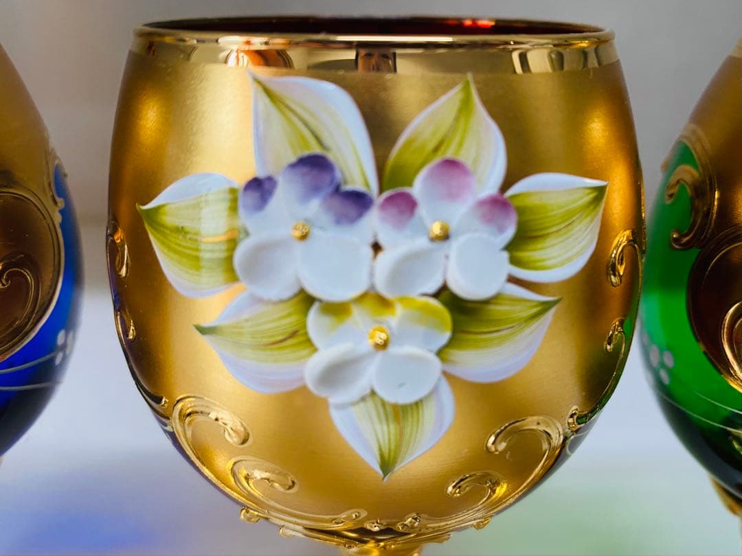 手描き装飾グラス 5個セット