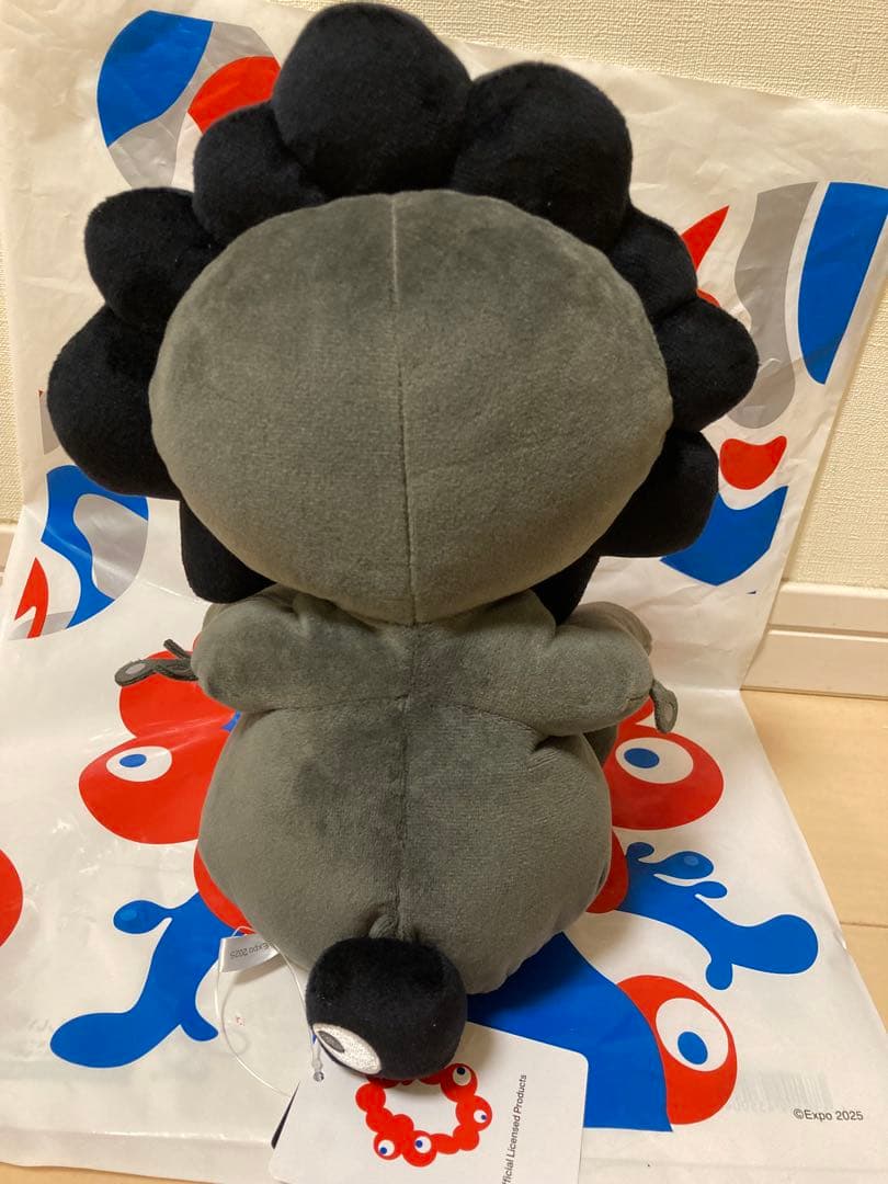 黒ミャクミャク　お手玉風　ぬいぐるみ M ブラック　マスコット　関西大阪万博