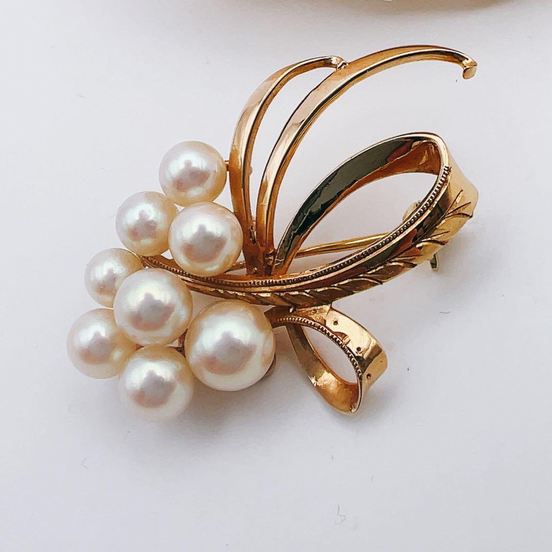 ○田崎真珠　ブローチk14