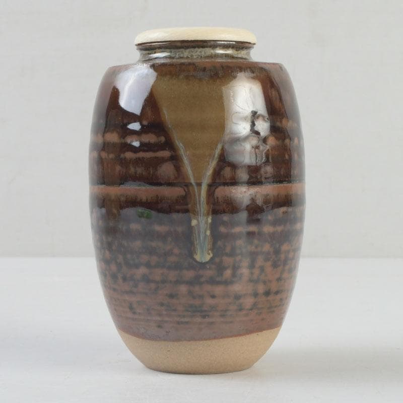 茶道具　高取焼　喜恵造　肩衝茶入　仕覆付二点付　共箱　V　9538