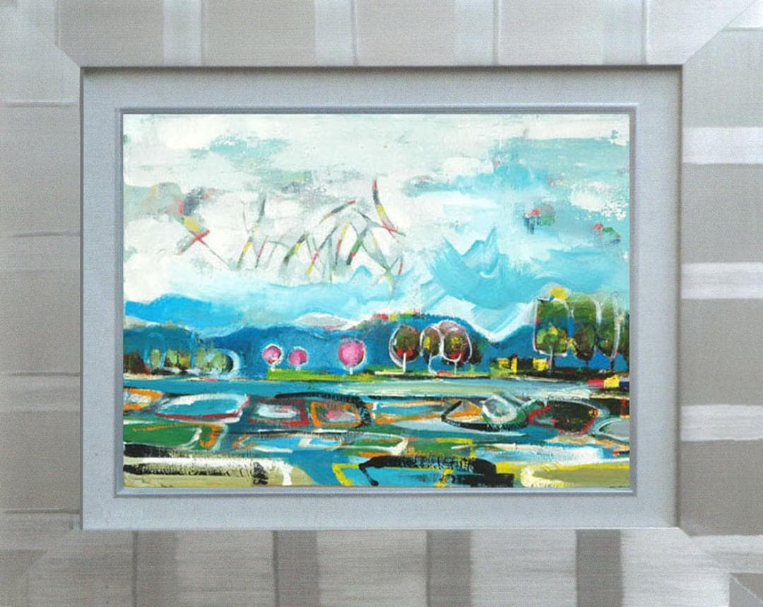 油絵 菅家令子 絵 絵画 インテリア uF6-063003 風景 日本の田園風景