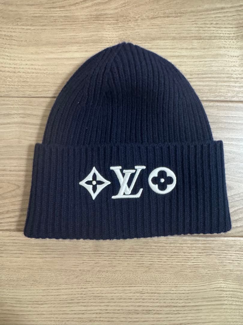 新品未使用　LOUIS VUITTON ビーニー・LV ヘッドライン ネイビー
