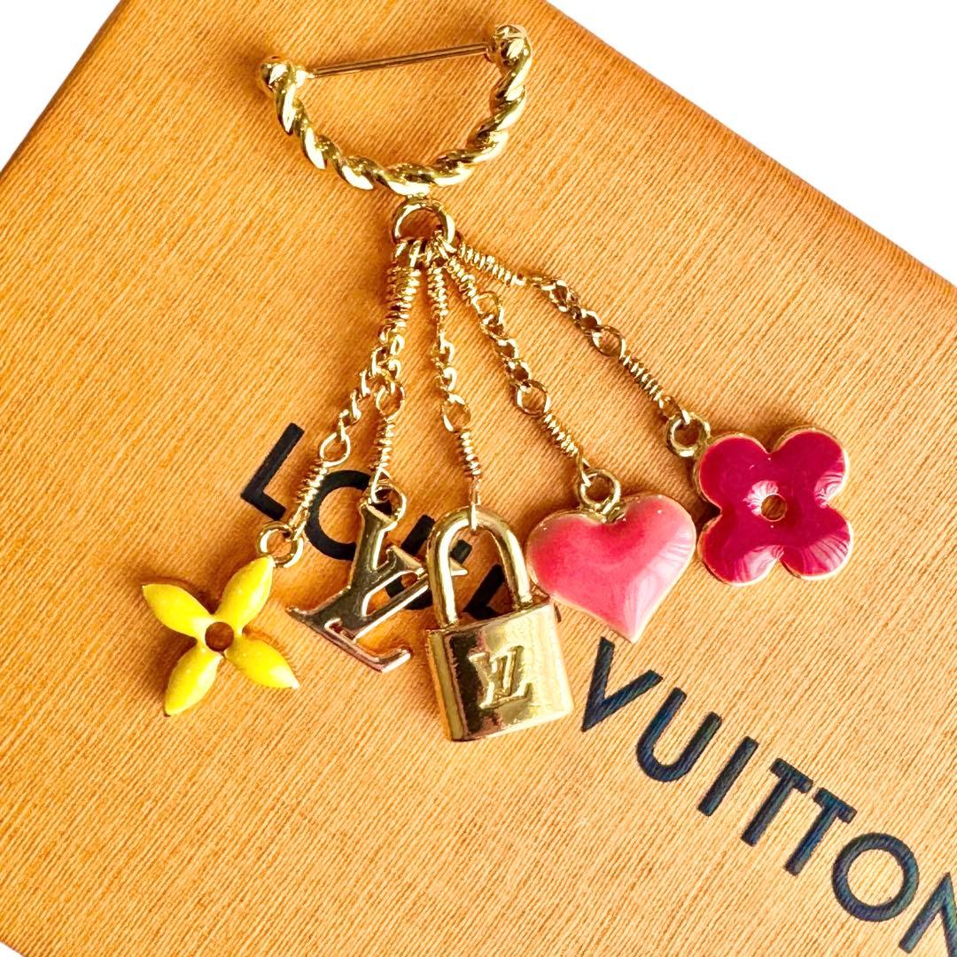 ルイヴィトン　スウィート　モノグラム　5連アイコンフリンジ　ブローチ　極美品