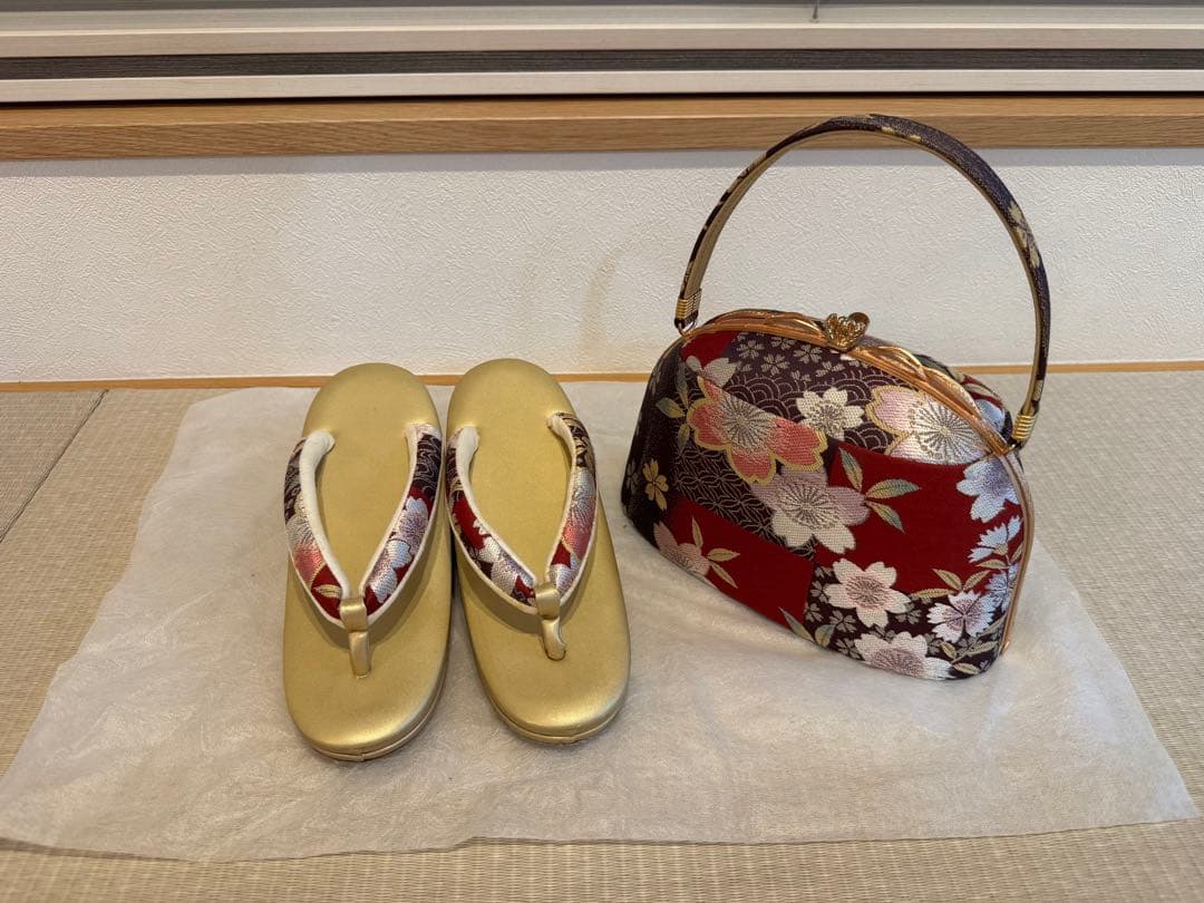 【みろく】【ほぼ新品】和装　バッグ　ハンドバッグ　和服 成人式　草履