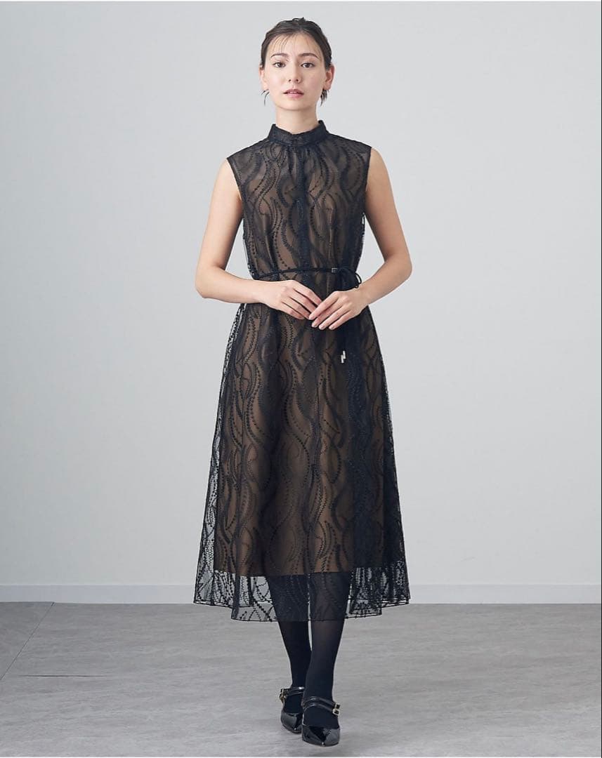 アナイ サイズ38 ホリデーコレクション　ラメチュールスタンド ワンピース