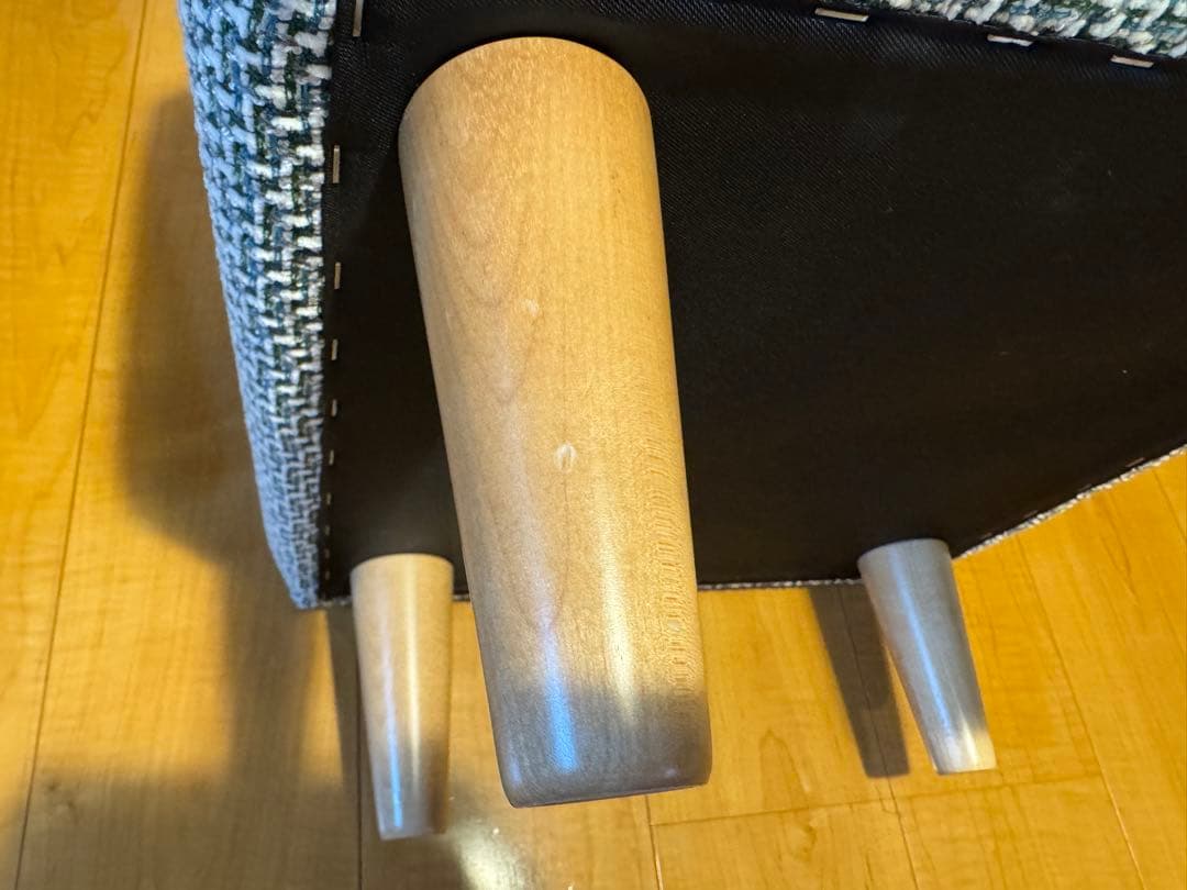 blocco ツイードオットマン 青と緑と白のツイード