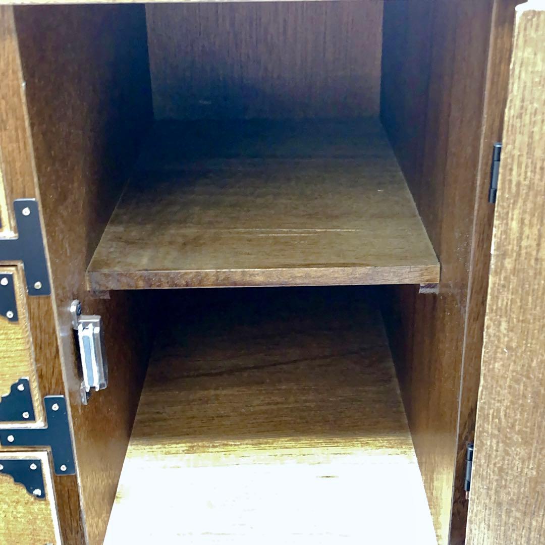 希少 からくり 箪笥 民芸調 隠し 収納多数 昭和レトロ 職人仕上げ 鍵付き