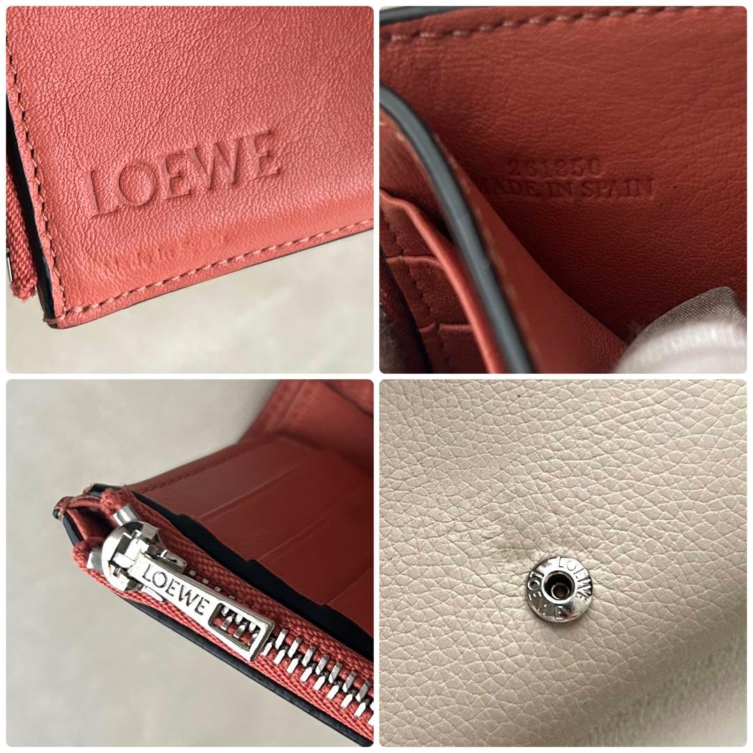 LOEWE ロエベ 三つ折り財布 コンパクトウォレット アナグラム レザー