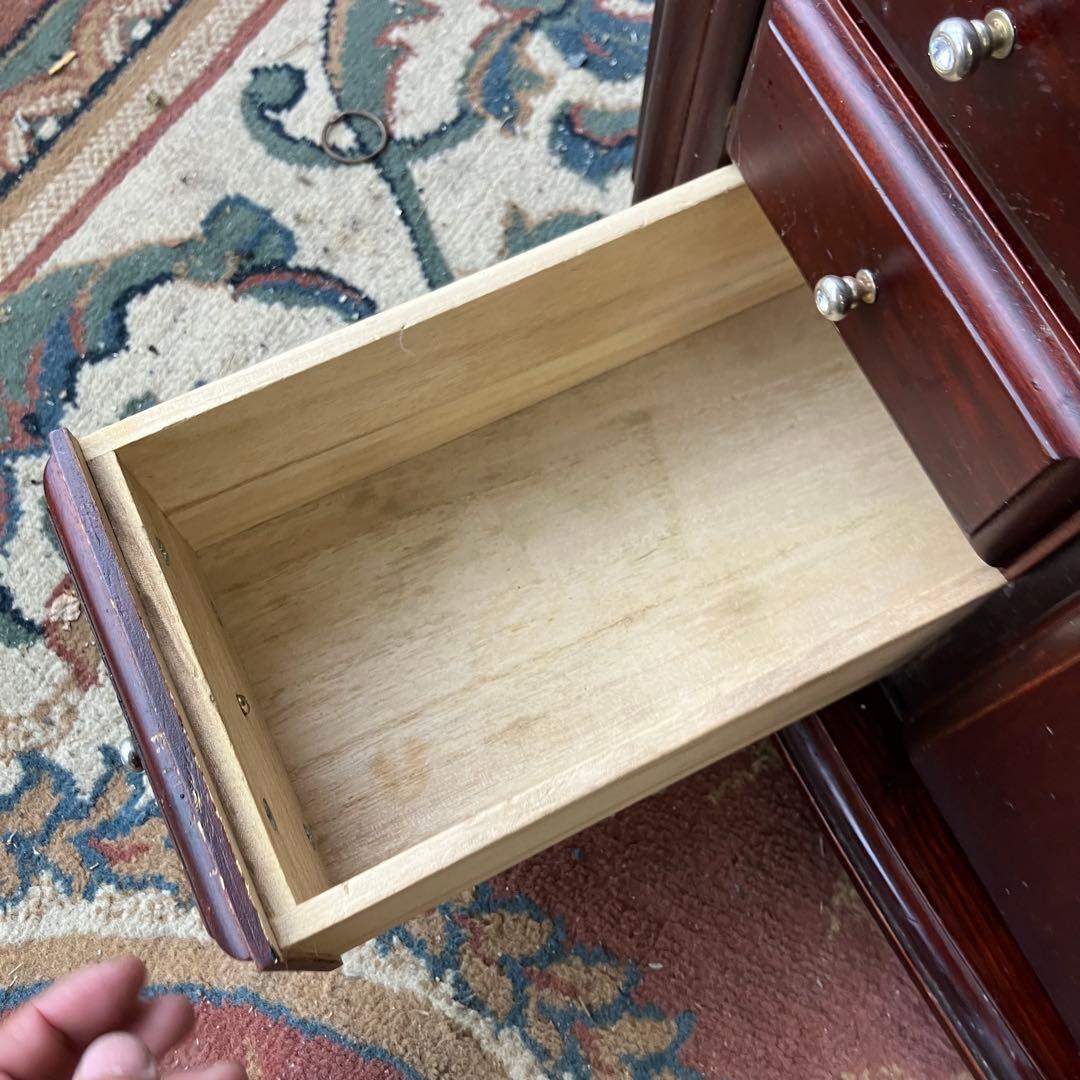 昭和レトロ 多数収納 木製 ナイトテーブル サイドテーブルワゴン キャスター付き