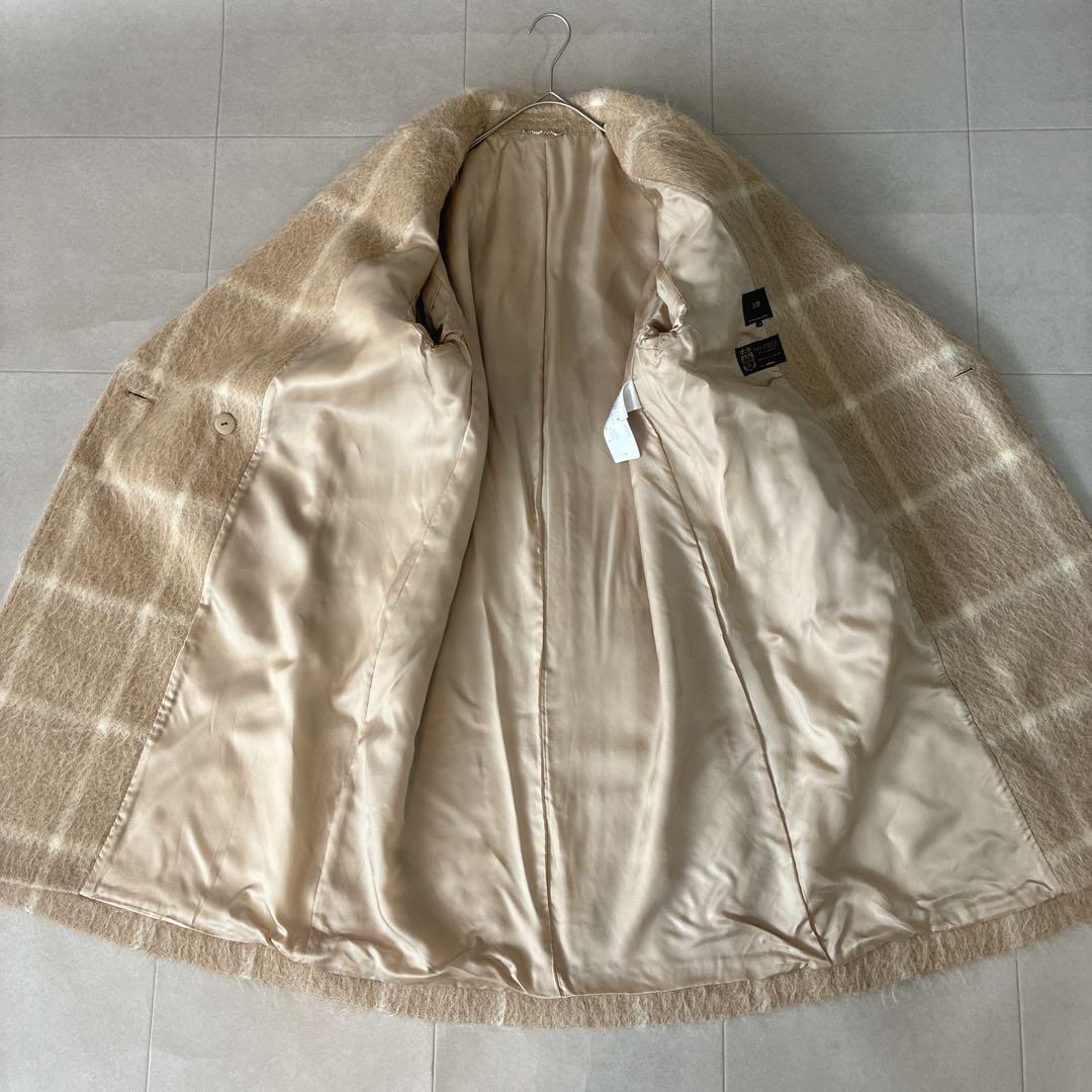 極美品 23区 マンテコ♡アルパカ ウール シャギー チェスターコート チェック