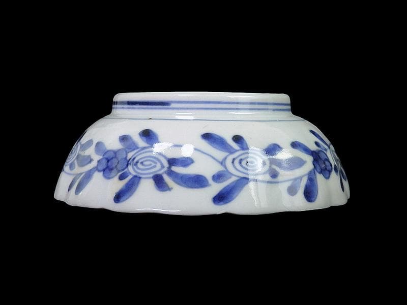 古伊万里　色絵 窓絵　藤に蝶　菊の図　膾皿　５客　C202AS-CWv