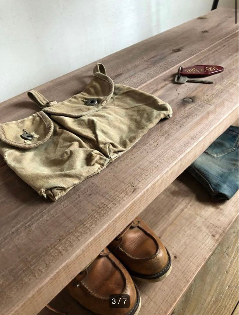 貴重　数量限定価格　2段　特大　ハンガーラック　古材　収納棚　ディスプレイラック