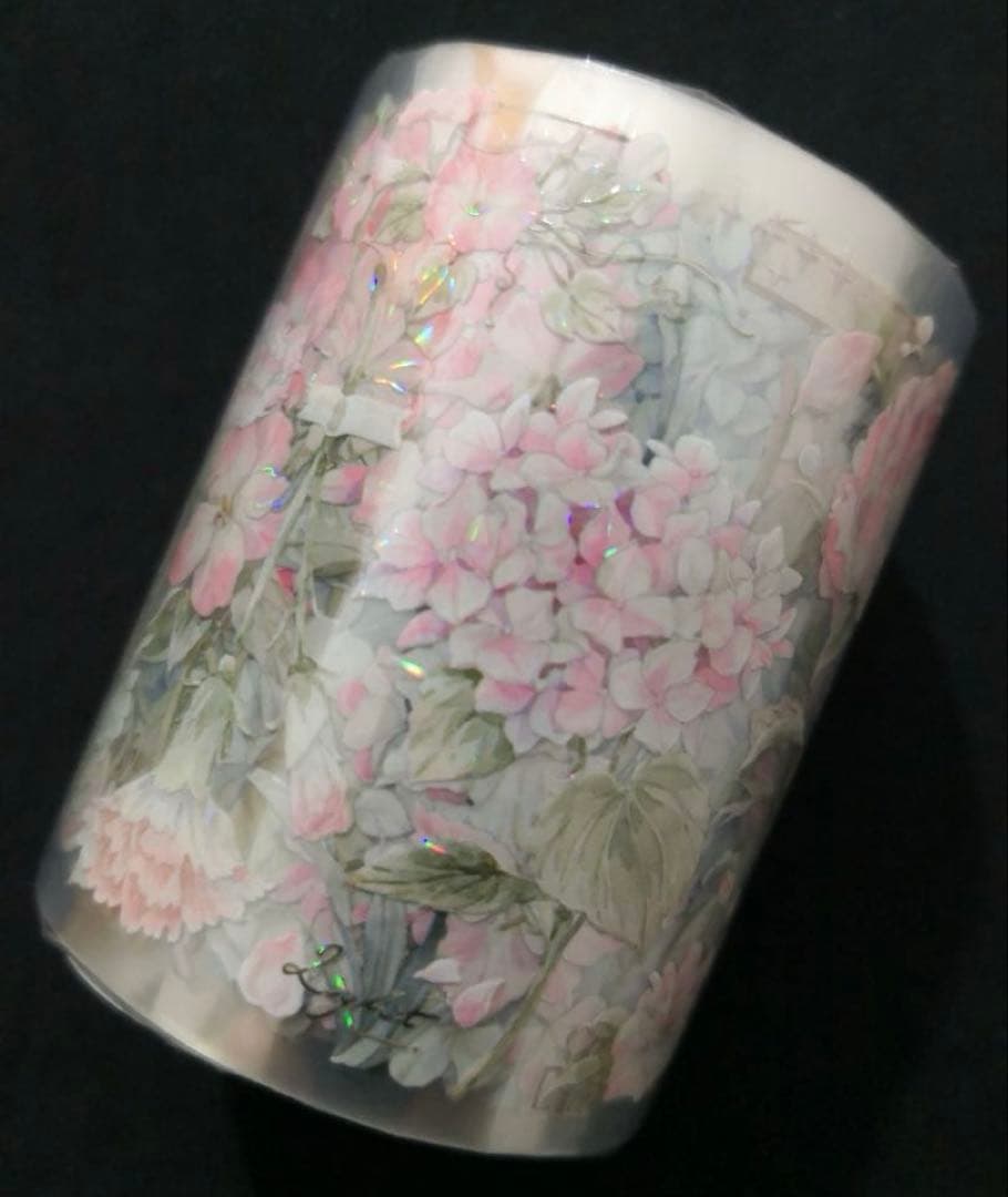 【8617】海外　マステ　3/5/巻売り　貝殻光マスキングテープ　お花系