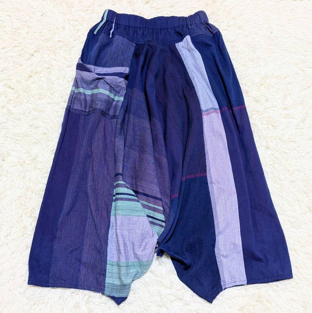 洗える タマキニイメ タルンパンツ ロング ブルー フリーサイズ