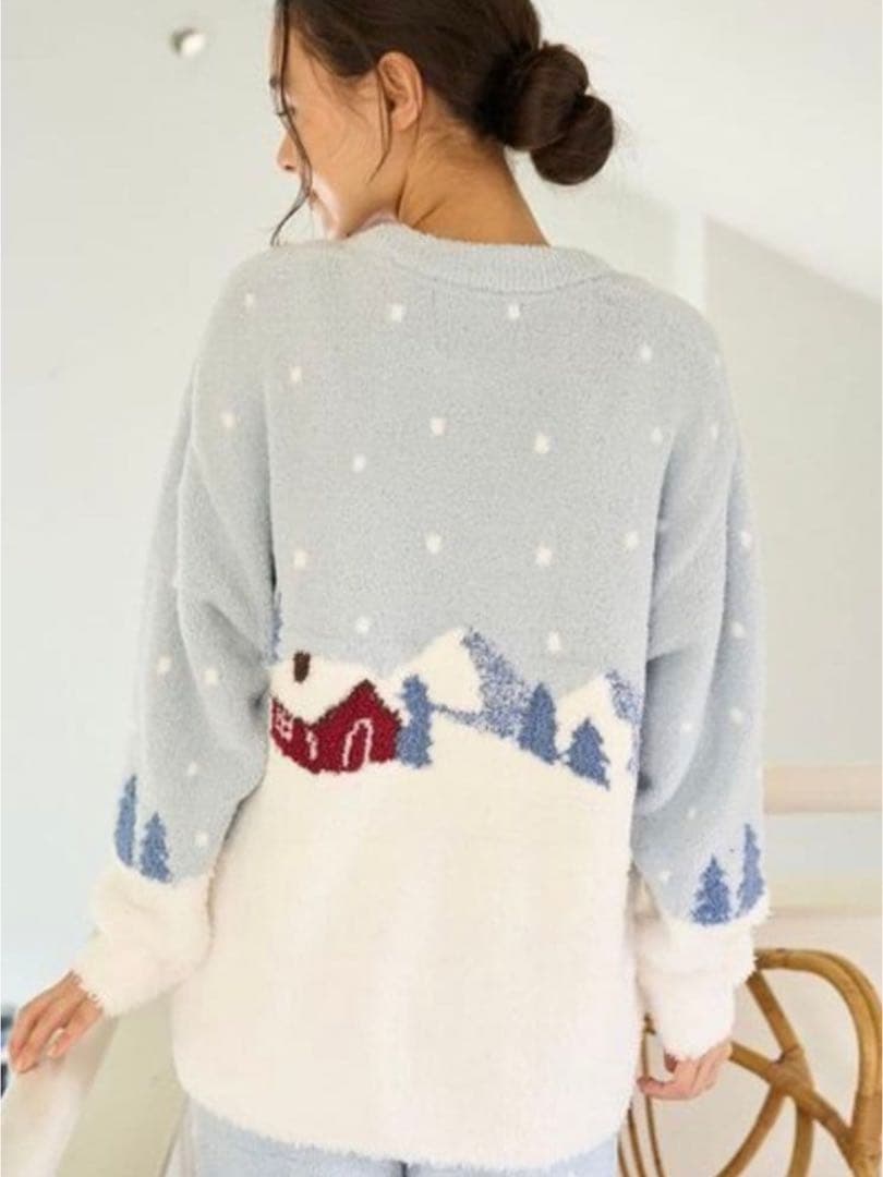 【新品未使用】ジェラートピケ♡スキーベアジャガードプルオーバー ミント