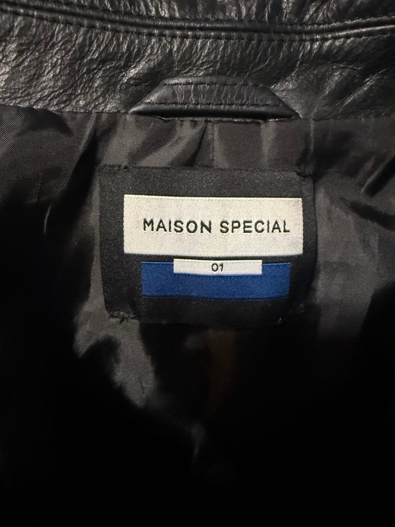 メゾンスペシャル　バッファローレザープライムオーバーシングルライダース