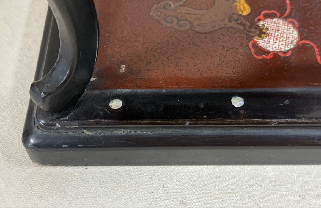 古琉球塗　螺鈿花台　茶道具　送料込み250605