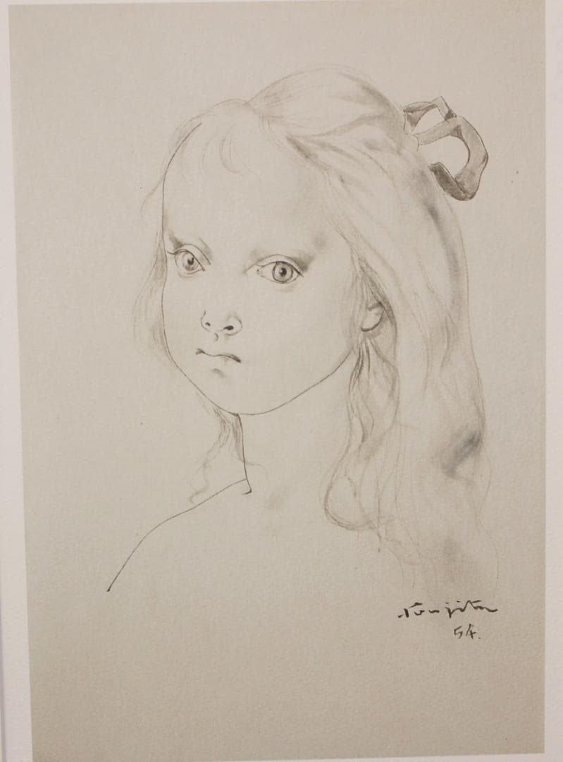 藤田嗣治 エスタンプリトグラフ「少女」 100部限定19/100