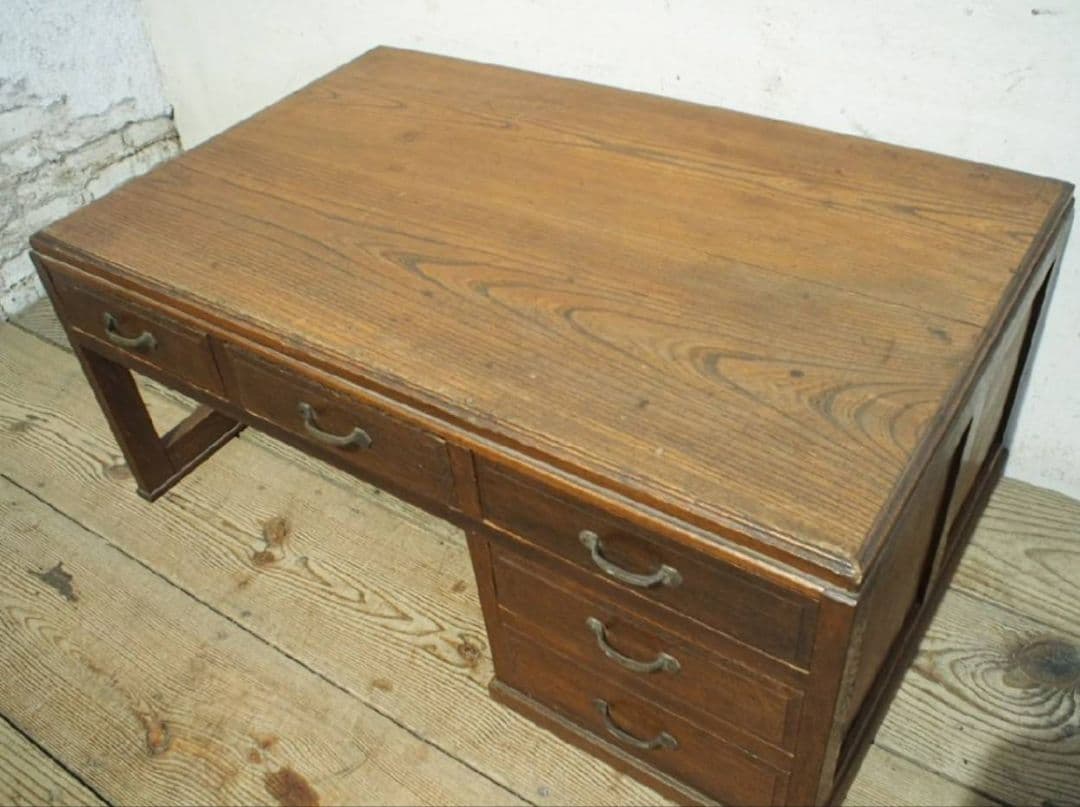 1039 ヴィンテージ　ロータイプの片袖机　文机　ローテーブル　収納棚　レトロ