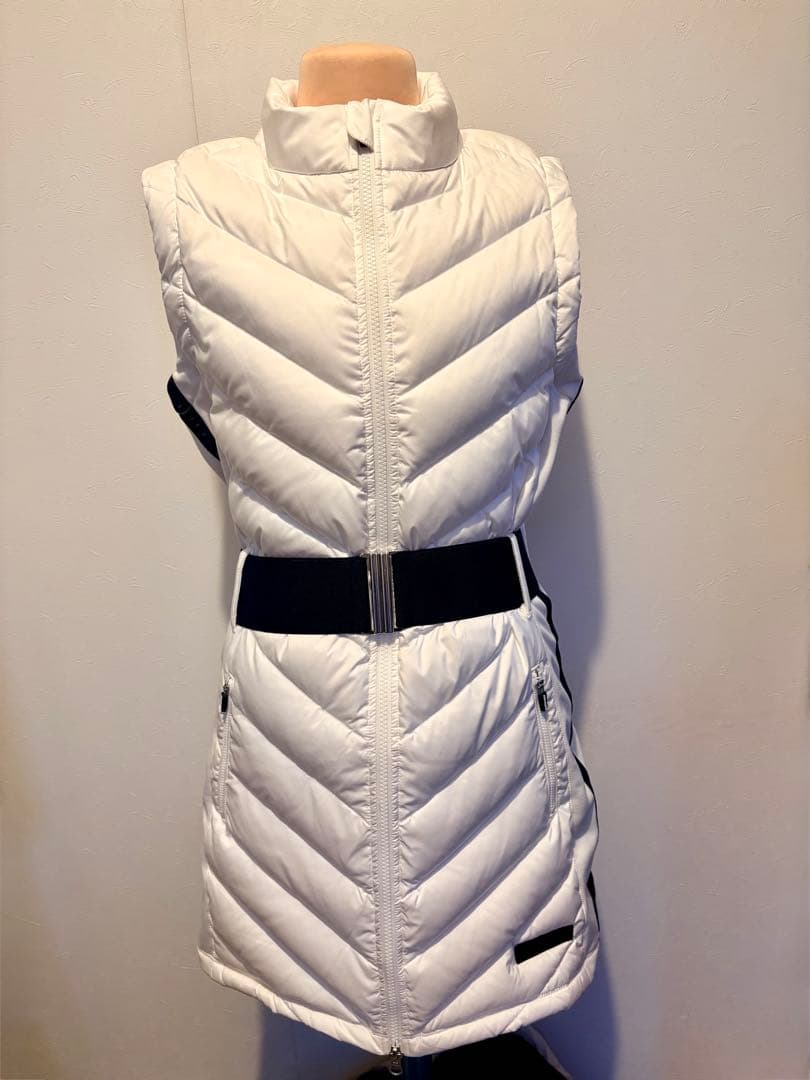 ジュン アンド ロペ ホワイトダウンベスト ウエストベルト付き