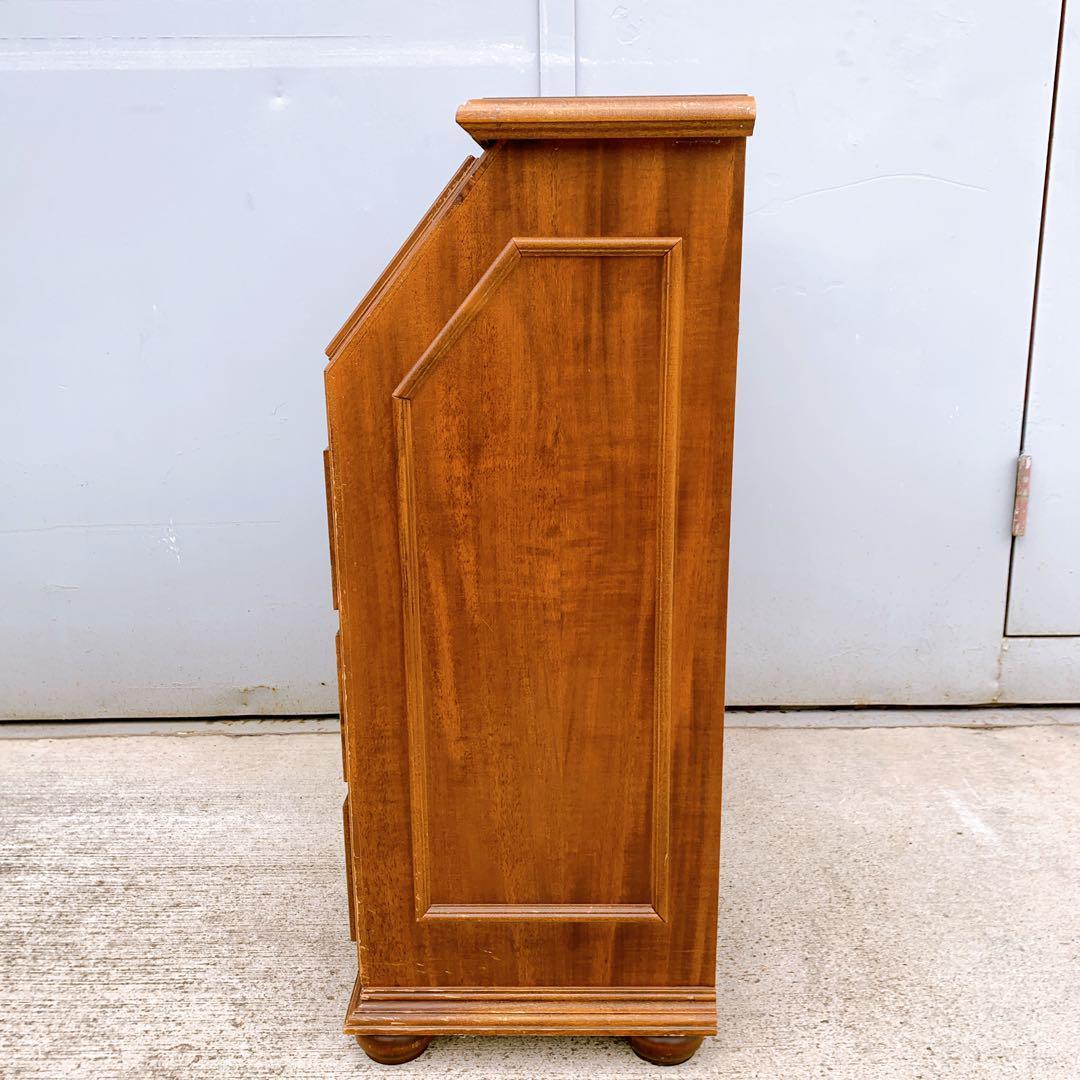 【稀少家具】イタリア 象嵌ライティング ビューロー レトロ机 木製 デスク