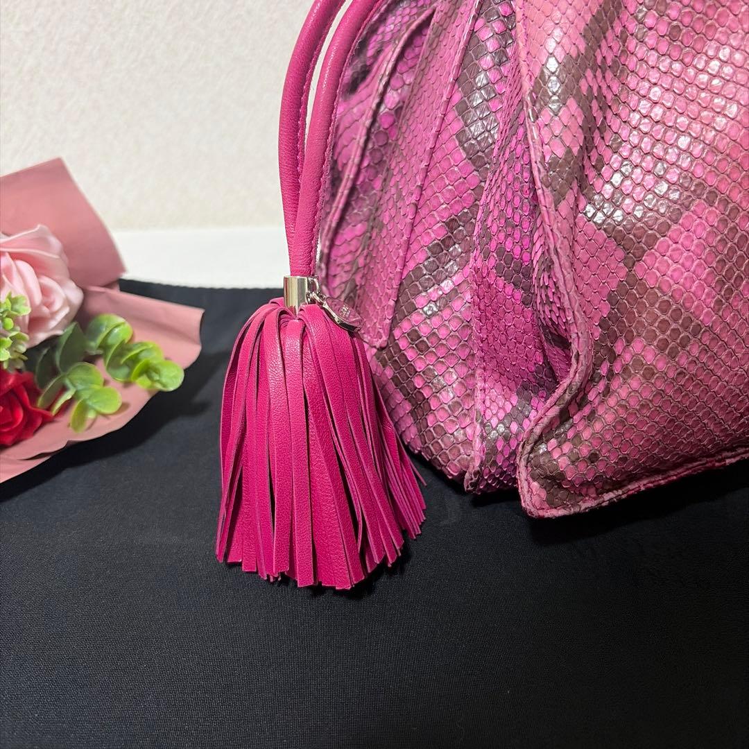 超希少 LOEWE VINTAGE PINK Python フラメンコ バッグ