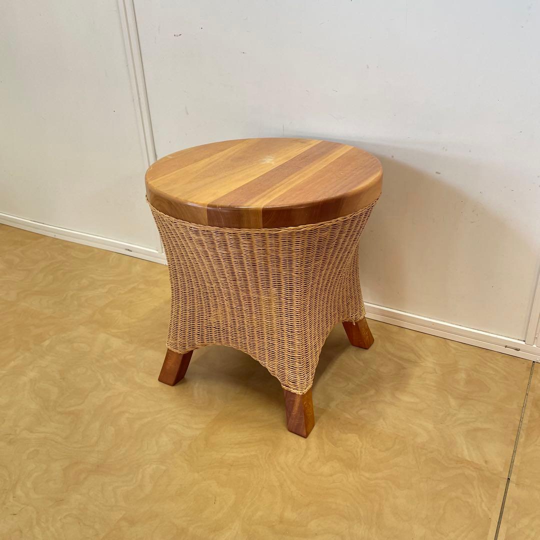 ペーパーコード編み 木製 サイドテーブル 花台 スツール テーブル 椅子 イス