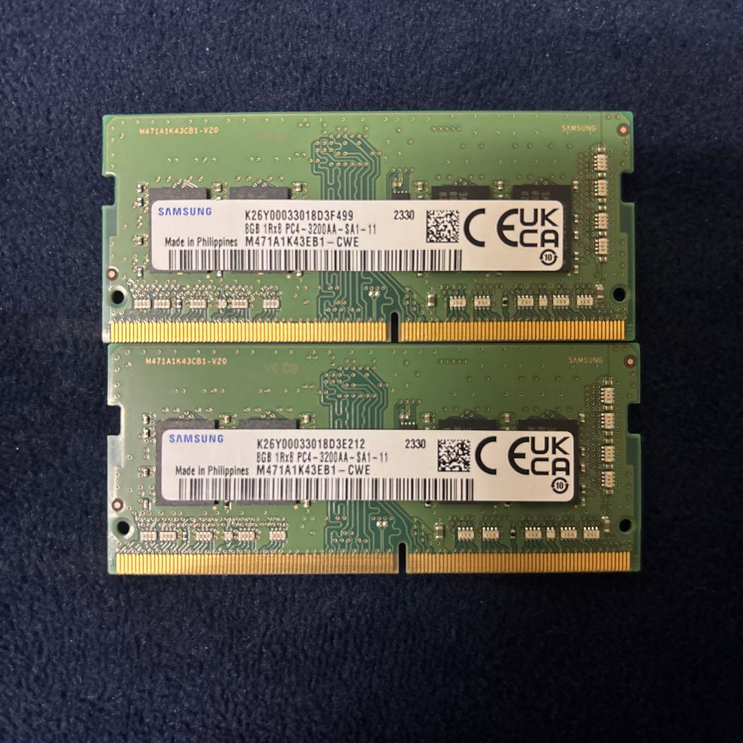 ハ*ル様 Samsung製　ddr4　3200MHz 8GB×二枚のセット