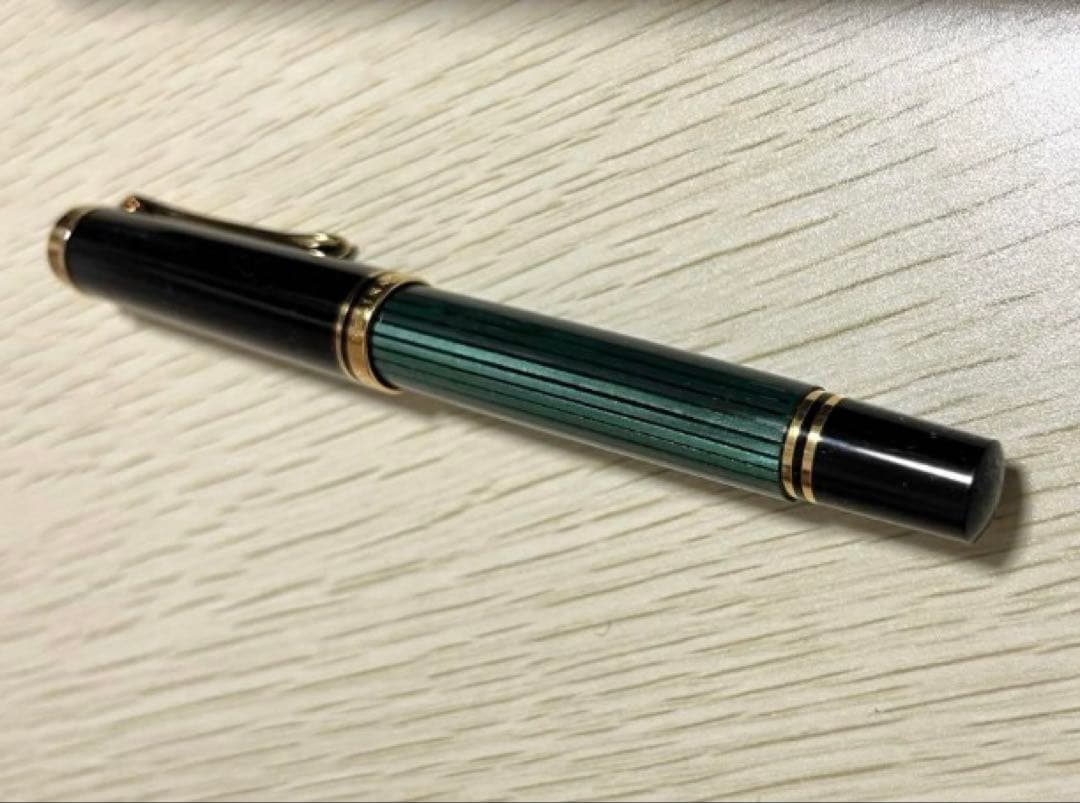 ペリカン スーべレーン　緑縞　M405 EF　インク付　美品