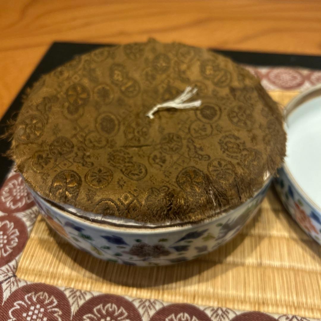 万暦赤絵　龍と鳳凰の蓋物